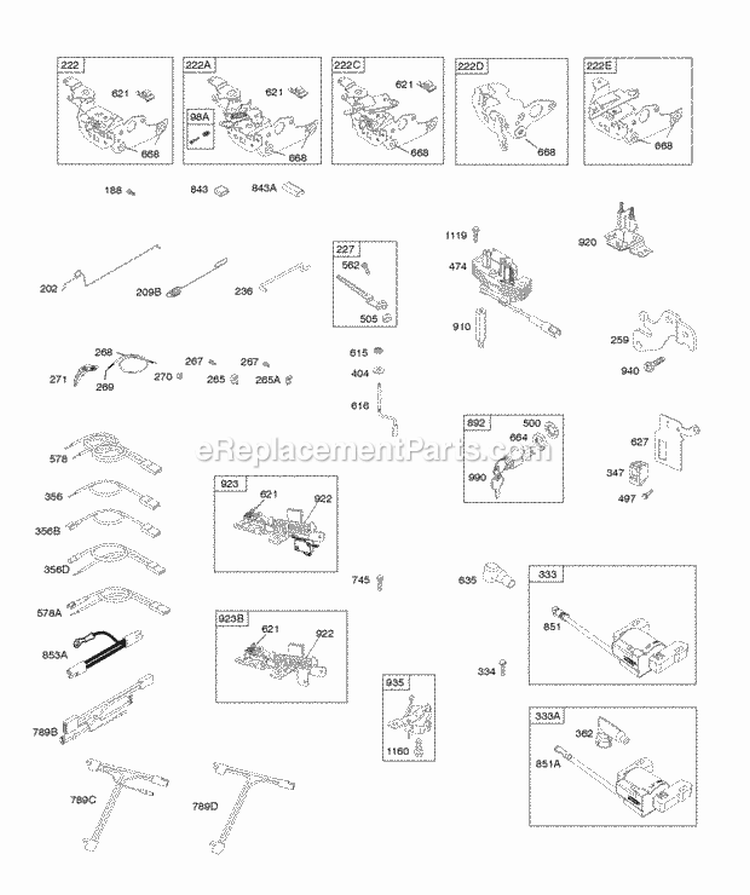 Alternator Controls Electrical Flywheel Brake Ignition Diagram and Parts List for  Briggs and Stratton Engine